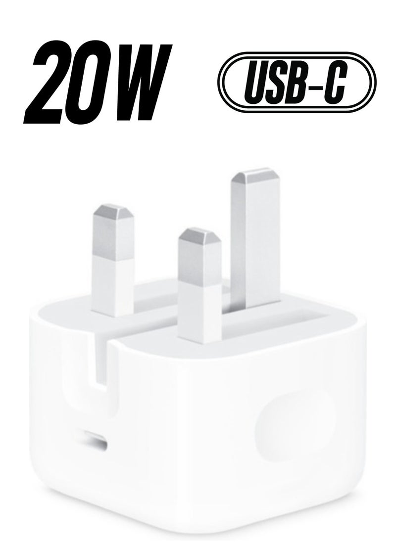 20W Foldable Fast Charging Wall Adapter Compatible with Apple iPhone 12 Pro Max/11 Pro Max/SE, iPad White