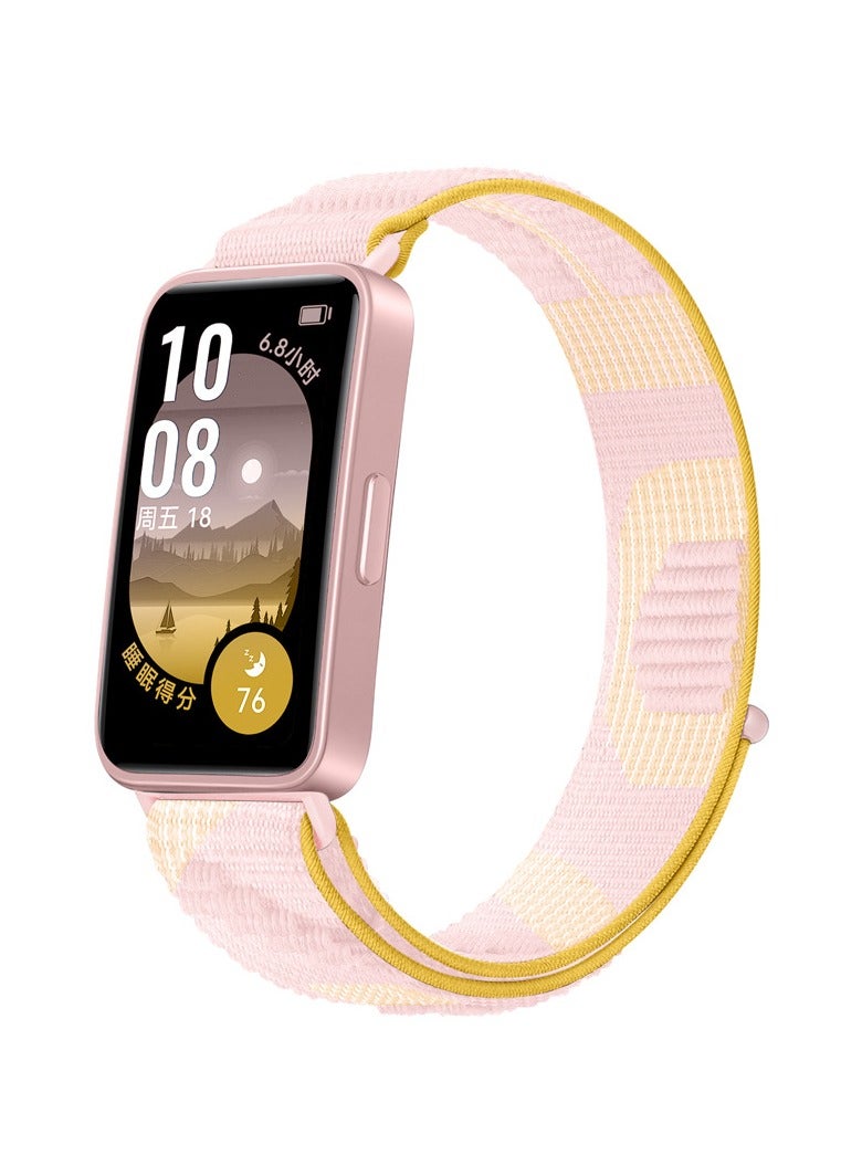 Replacement Strap For Huawei Band 8, Nylon Strap Suitable for Huawei Band 8/9 Sports Watchband Pink - Image 1