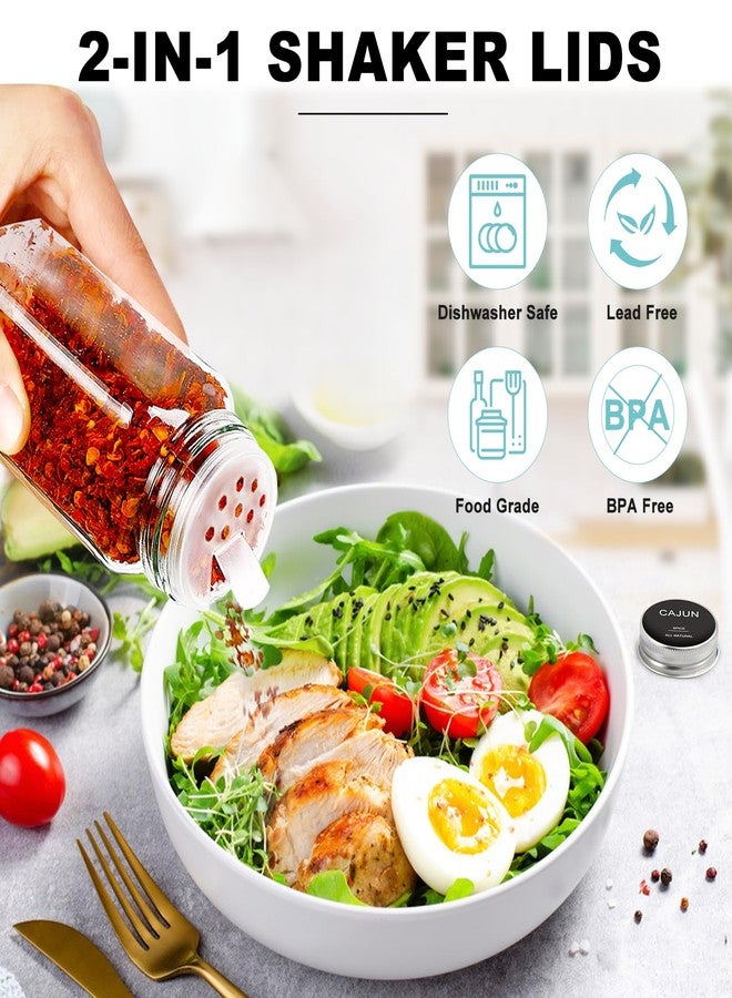 AISIPRIN 24 Pcs Glass Spice Jars with Labels, 4oz Small Empty Square Seasoning Containers Bottles - Shaker Lids, Funnel, Brush,469 Labels and Marker Included - Image 4