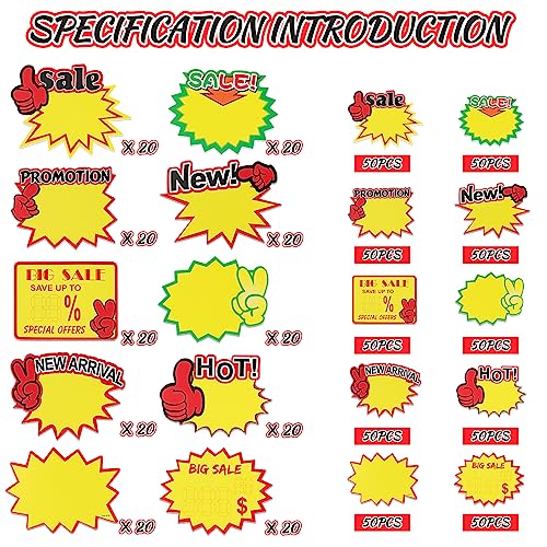 YWFAFO Starburst Sign for Retail Store Large 200pcs yellow - Image 4