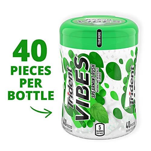 Trident Vibes Spearmint Rush SugarFree Chewing Gum 6 Bottles of 40 Pieces 240 Total Pieces - Image 5