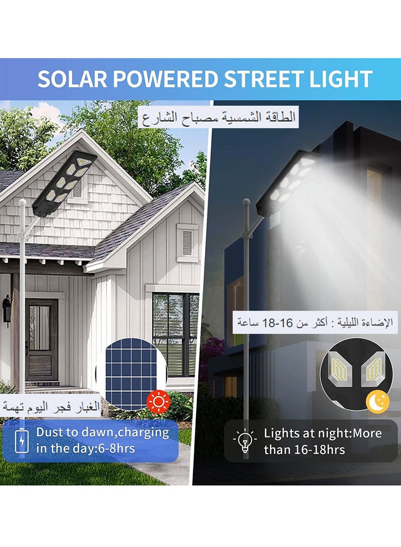 Outdoor LED Solar Street Light with Motion Sensor LED Solar Light, 6500K Street Lamp Powered Floodlight Patio Yard Garage Waterproof IP65 with Remote Control No Pole - Image 3