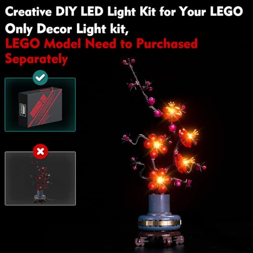 LocoLee LED Light Compatible with Lego 10369 Plum Blossom Flowers No Models Only Light Creative Lighting Set Accessories Compatible with Lego 10369 Botanical Collection Set Simplified Version - Image 5