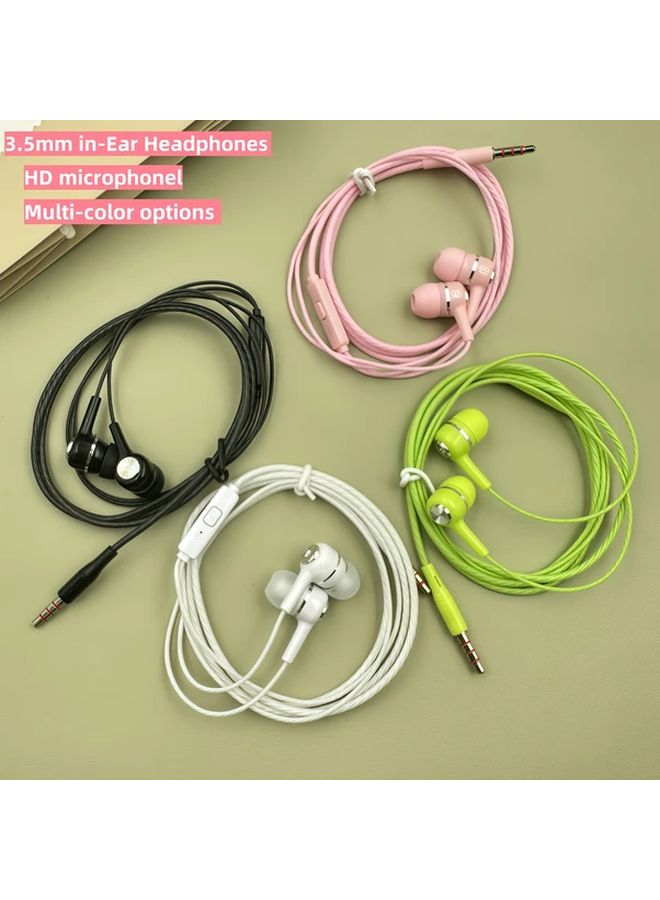 Black 10pcs 3.5mm Jack In Ear Wired Headphones with HD Mic Compatible Android MP3 MP4 - Image 2