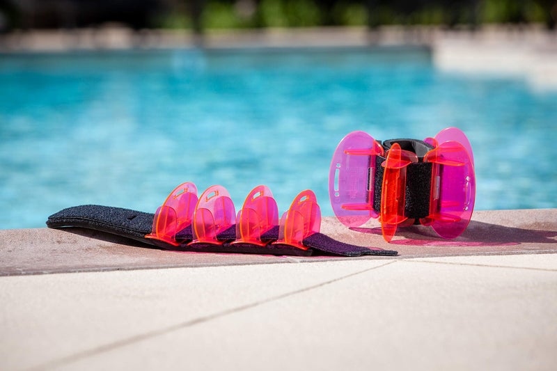Aqualogix Medium Resistance Hybrid Aquatic Training Fin Set - Pink | Aquatic Cuffs | Quick Start Guide | Leg Water Weights | Strength, HIIT & Swim Training | Pair (MRPCFIN_Pink) - Image 2