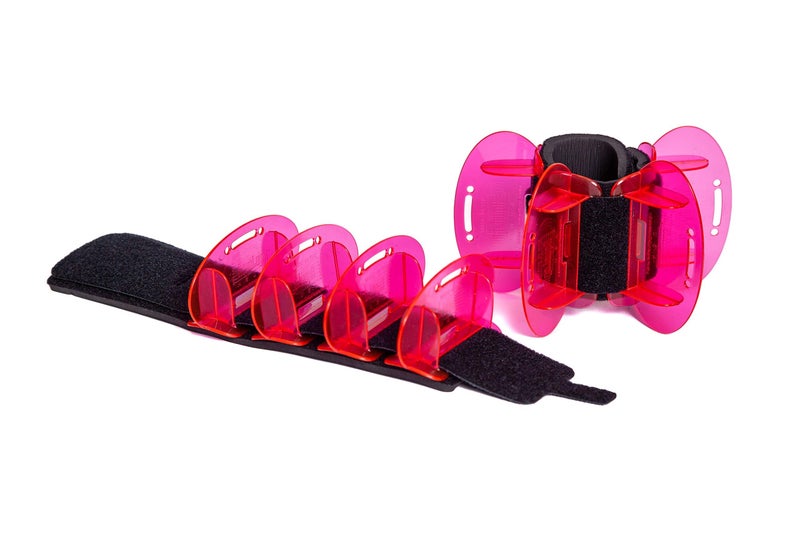 Aqualogix Medium Resistance Hybrid Aquatic Training Fin Set - Pink | Aquatic Cuffs | Quick Start Guide | Leg Water Weights | Strength, HIIT & Swim Training | Pair (MRPCFIN_Pink) - Image 1