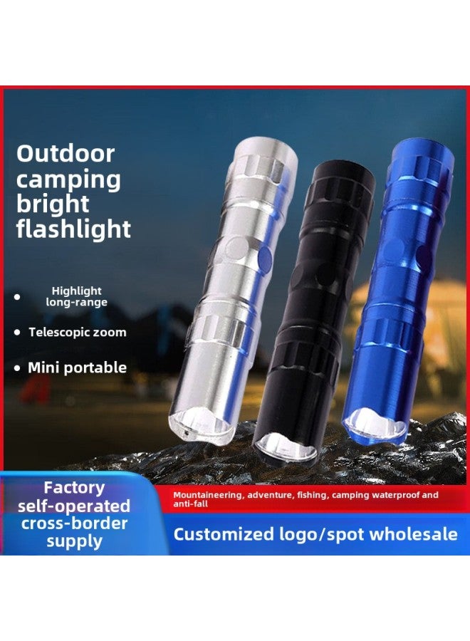 Mini Flashlight Advertising Gifts Outdoor Small Flashlight Aluminum Alloy LED Five Battery Flashlight-Color:Red-Bulk - Image 1