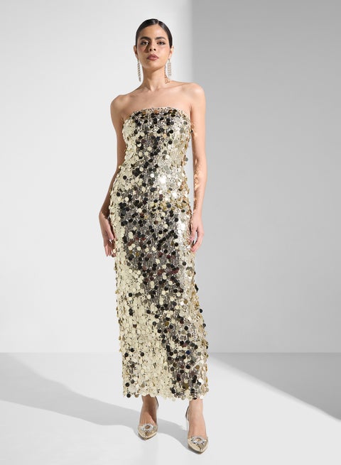 Sequin Strapless Dress