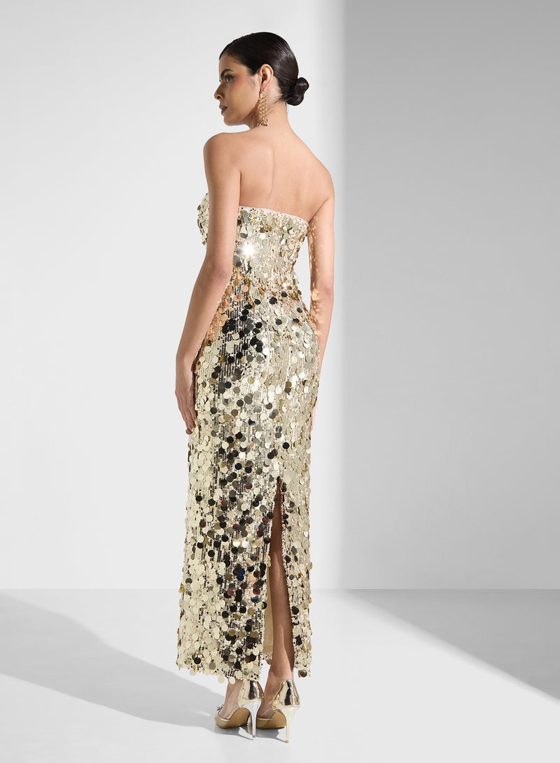 Sequin Strapless Dress