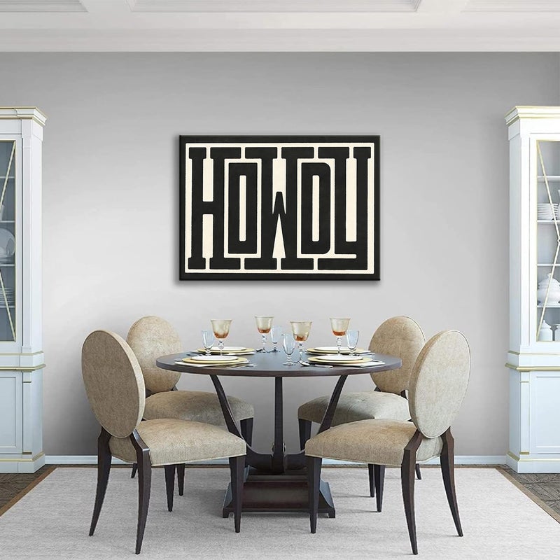 QIYFFBN مؤطرًا غير تقليدي Howdy Canvas Art Art Western Modern Decor Black and White Southwestern Country Ranch Sign Picture Print Missonsibism Neguredy Farmhouse Room Poster (12 × 16 بوصة) - Image 5