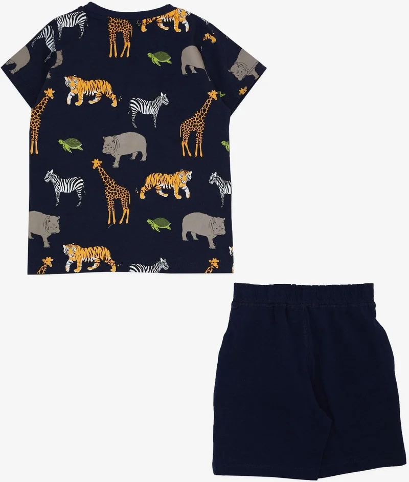 Breeze Boy's Suit Shorts with Strong Animals Pattern 1.5-5 Years, Navy Blue