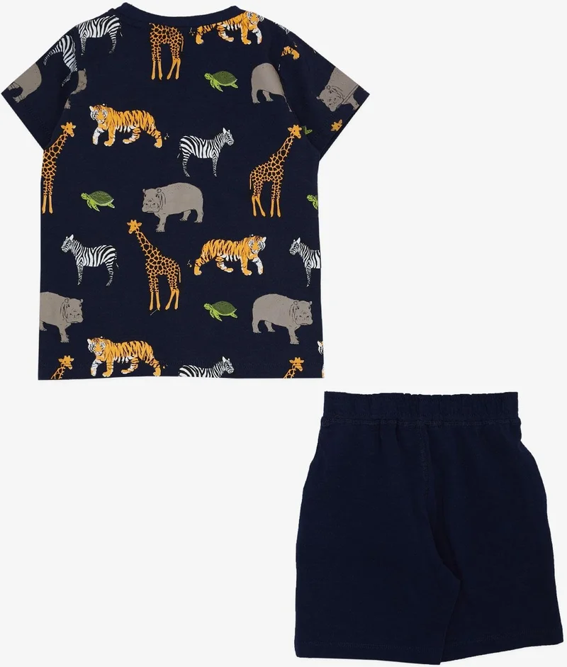 Breeze Boy's Suit Shorts with Strong Animals Pattern 1.5-5 Years, Navy Blue