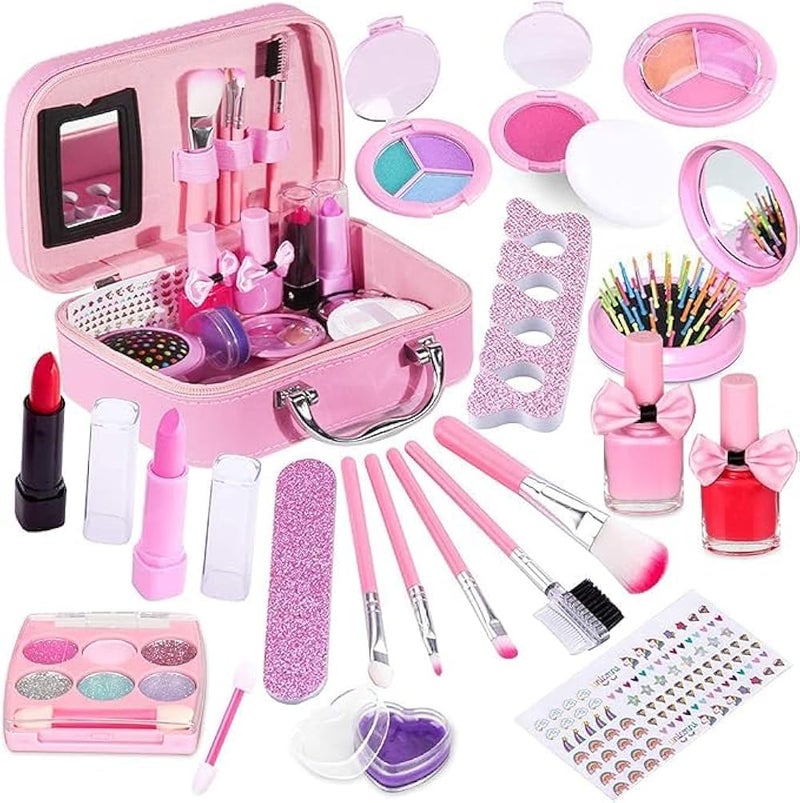 Next Store Makeup Kit for Little Girls, Makeup Set with Cute Cosmetic Bag, Washable Makeup Toy, Kids Gifts for Little Princess - Image 1