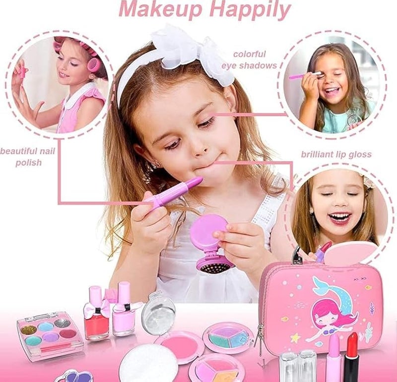 Next Store Makeup Kit for Little Girls, Makeup Set with Cute Cosmetic Bag, Washable Makeup Toy, Kids Gifts for Little Princess - Image 4