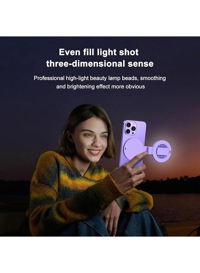 Clip-on Selfie Ring Light with Selfie Mirror, 3 Light Modes, 3 Levels Brightness, 180° Rotatable, Built-in Battery, Portable Fill Light, Ideal for Selfies and Video Calls - Image 3