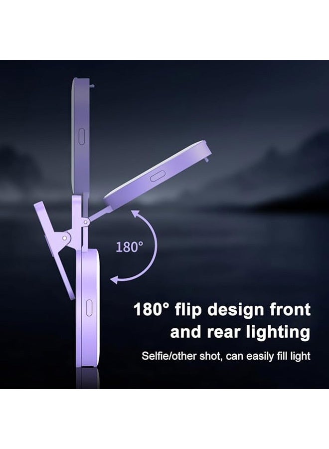 Clip-on Selfie Ring Light with Selfie Mirror, 3 Light Modes, 3 Levels Brightness, 180° Rotatable, Built-in Battery, Portable Fill Light, Ideal for Selfies and Video Calls - Image 5