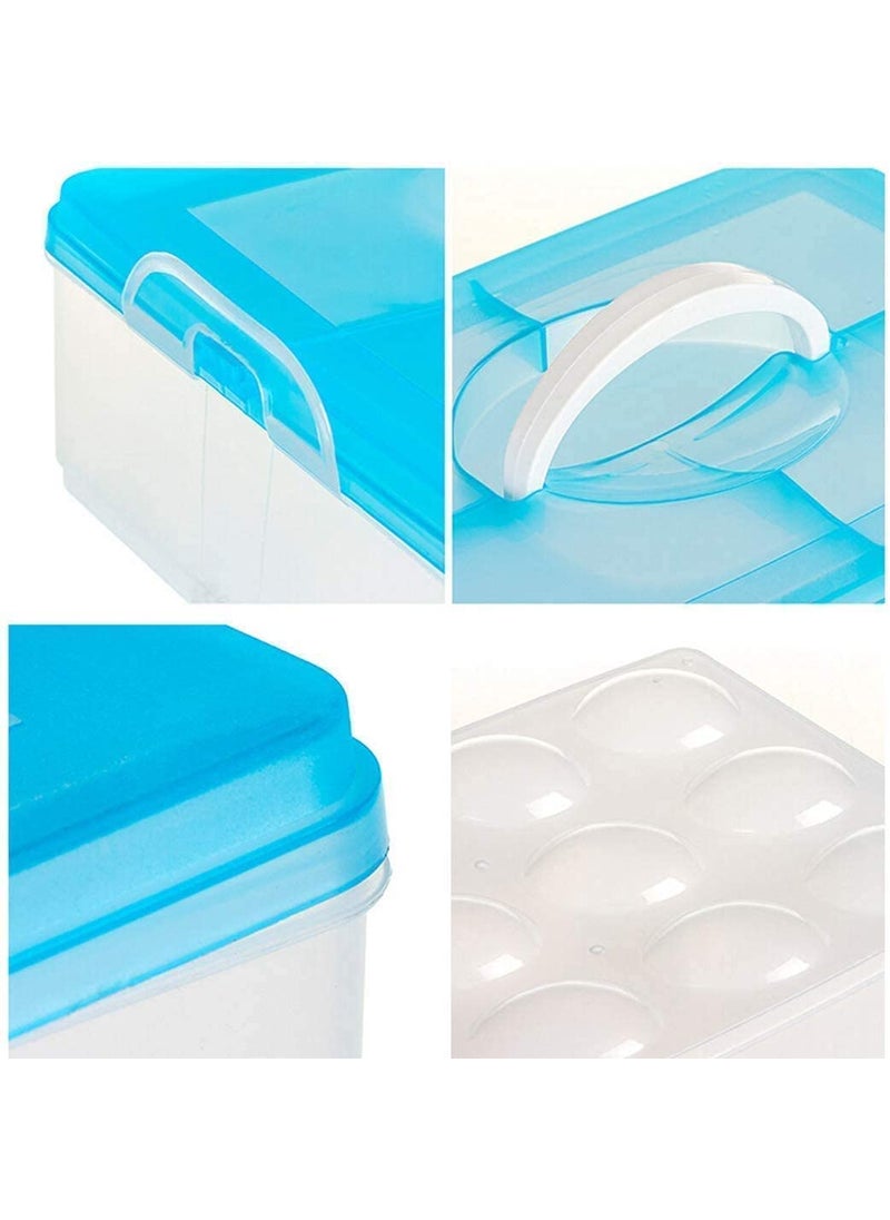 Drake Drake 24 Grid Plastic Egg Box Container 2 Layer Airtight Egg Storage Box with Lid Egg Carrier ContainerMulticolour  - Image 5