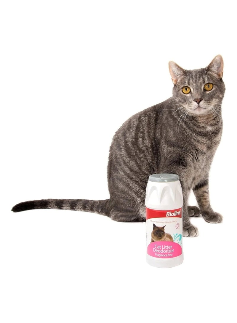 بايولاين مزيل رائحة فضلات القطط - طبيعي، صديق للبيئة، خالٍ من العطور (425 جم، أبيض/كستنائي) - Image 1
