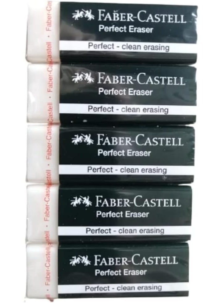 Faber Castle Faber-Castell Extra Soft Large White Pencil Eraser Pack of 5 - Image 1