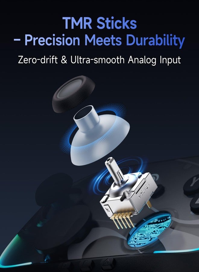 إيزي إس إم إكس وحدة تحكم EasySMX S10 Switch 2 - إيقاظ بمفتاح واحد، وحدة تحكم Switch 2 Pro مع جيروسكوب 6 محاور، وظيفة NFC، عصا تحكم TMR مضادة للانجراف، HD Rumble، لوحة D قابلة للتبديل ولوحة أمامية - سوداء - Image 3