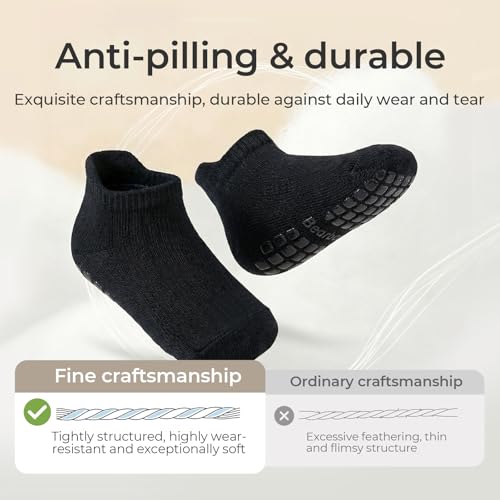 Bearbay Baby Non Slip Ankle Socks with Grippers (9 Pair) for 0 months-7 years old Walking Socks for Infant Toddler Kids Boys Girls - Image 3