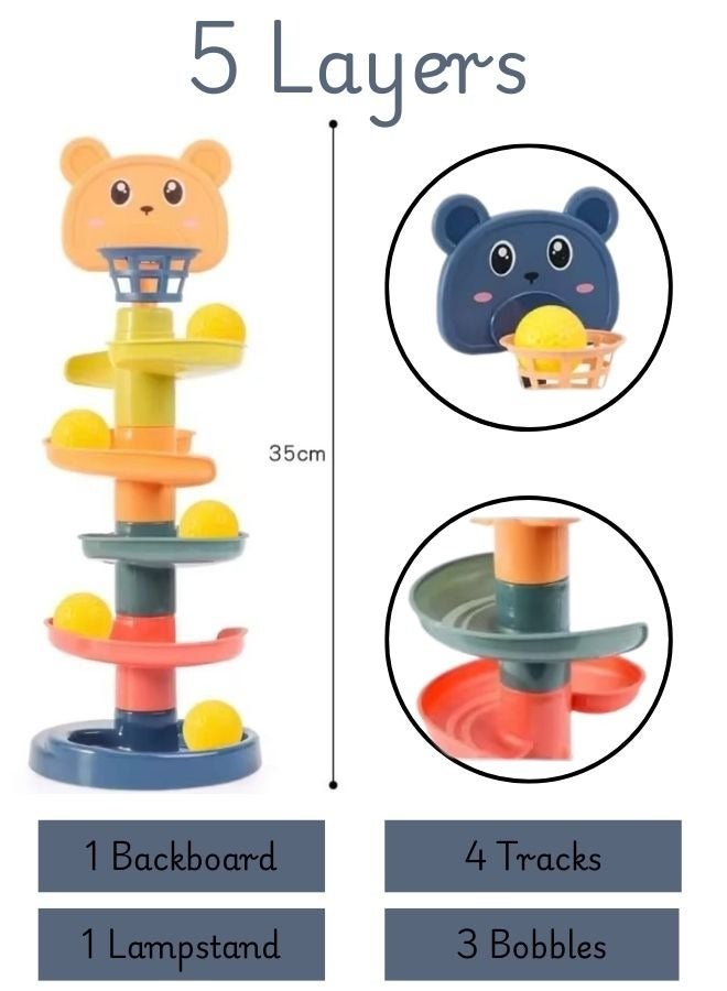 Ball Drop and Roll Swirling Tower for Baby and Toddler Development Educational Toys, Birthday Gifts for Boys and Girls Activity Toys,Multicolored Durable And Sturdy For Long Term Use Kids Toy (Multi colour)  - Image 2