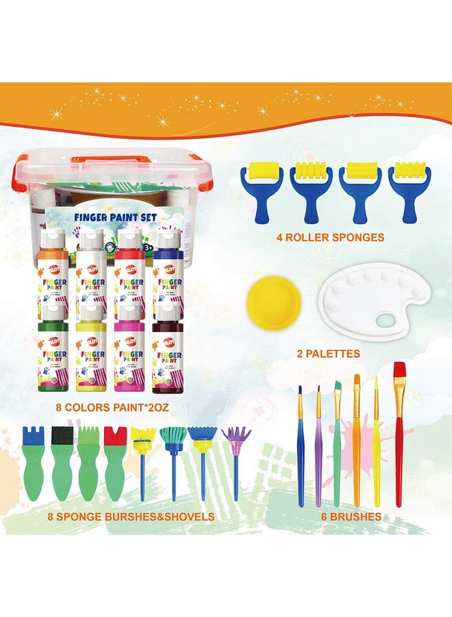 BLOT Early Learning Kids Paint Set Washable Finger Paint With Assorted Painting Brushes Sponges Portable Case For Kids Toddlers Drawing Gifts Age 3+ - Image 2
