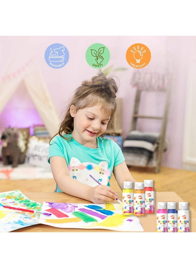 BLOT Early Learning Kids Paint Set Washable Finger Paint With Assorted Painting Brushes Sponges Portable Case For Kids Toddlers Drawing Gifts Age 3+ - Image 5