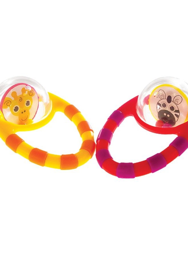 Flip & Grip Rattle | Value 2 Pack | Developmental Toy with Rattle Beads | Spinning Discs with Mirror | For Ages 3 Months and Up