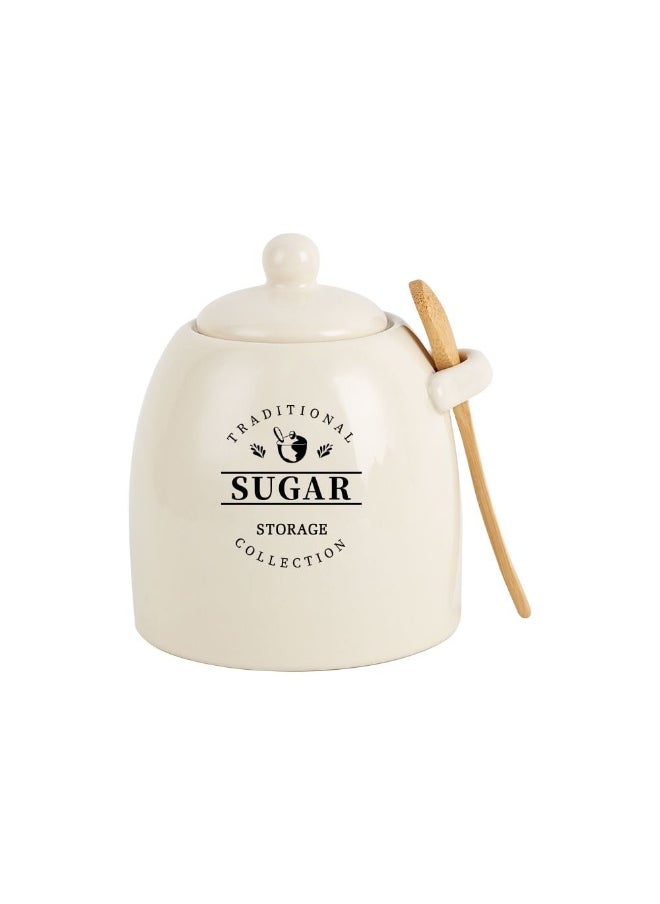 DANUBE HOME Princess 3-Piece Ceramic Storage Jar Set with Silicone Ring & Wooden Spoon – Airtight Kitchen Canisters for Sugar, Coffee, Tea, Stylish Countertop Food Storage Jars ,700Ml 10.5 X 10.5 X15.5 Hcm  - Image 4