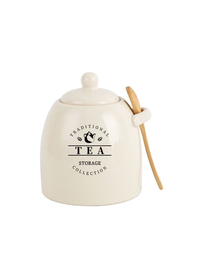DANUBE HOME Princess 3-Piece Ceramic Storage Jar Set with Silicone Ring & Wooden Spoon – Airtight Kitchen Canisters for Sugar, Coffee, Tea, Stylish Countertop Food Storage Jars ,700Ml 10.5 X 10.5 X15.5 Hcm  - Image 5