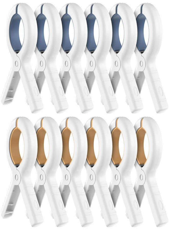 Senbowe 12 Pack Beach Towel Clips, Heavy Duty Plastic Clothes Pins, Windproof Clothes Clips to Dry on Clothesline and Hanging Rack - Image 1