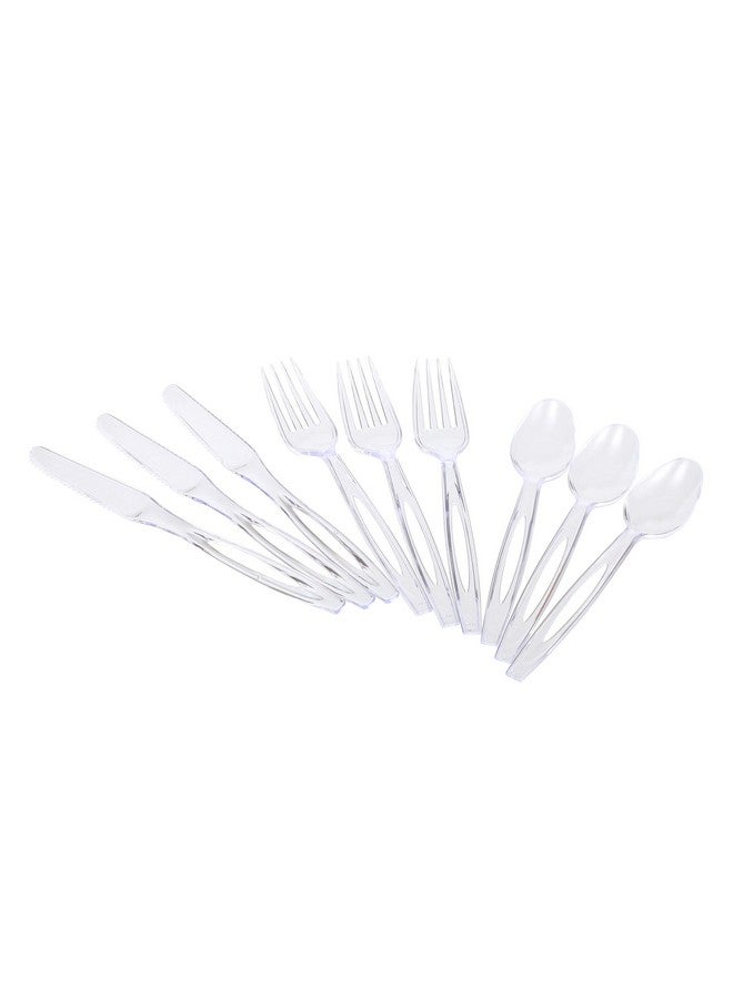 Glad Disposable Cutlery Set - Clear Heavy Duty Plastic Forks, Knives, and Spoons - 240 Piece Plasticware for Parties - Durable, Sturdy Recyclable Utensils - Great for July 4th, Thanksgiving, Christmas - Image 3