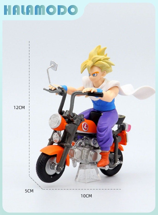 HALAMODO Dragon Ball Super Saiyan Goku on Bicycle Trendy Anime Figurine - Perfect Desktop Decoration and Gift 12 cm - Image 2