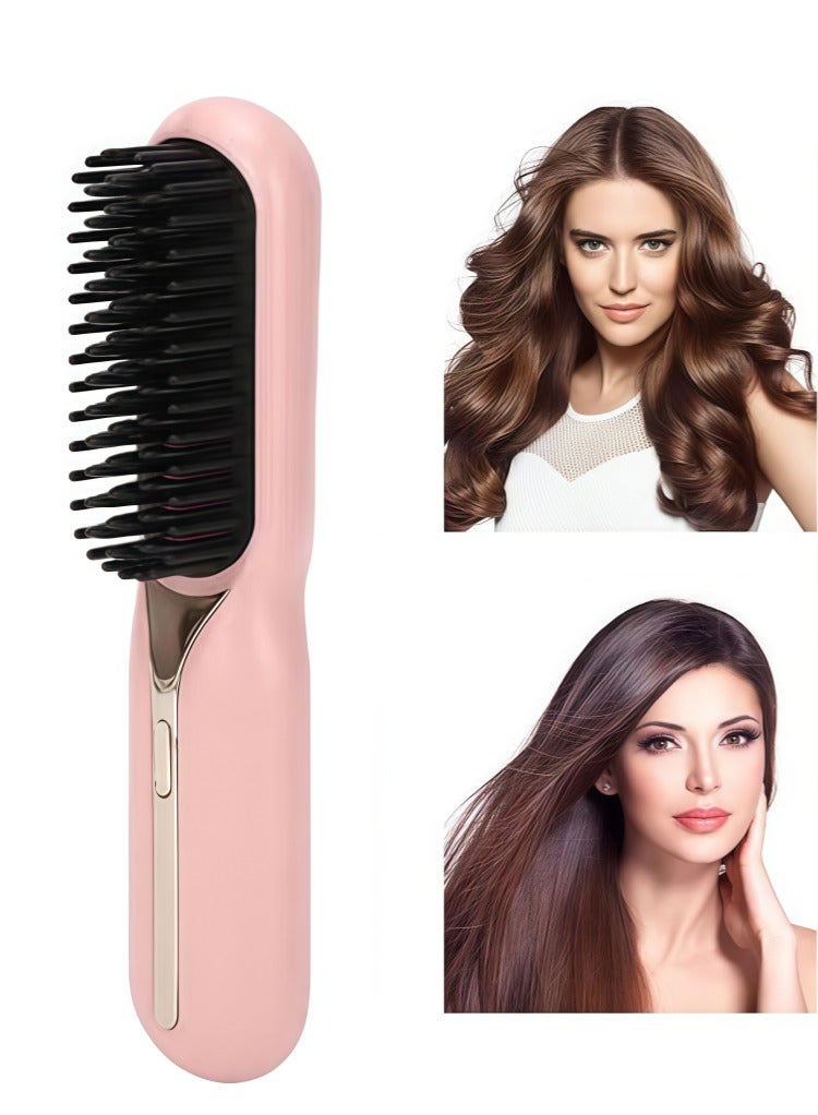 Straightening comb, straightening hair comb, quick heating ceramic heater, dual voltage hair straightener for home use, styling and straightening hair, easy to carry. - Image 1