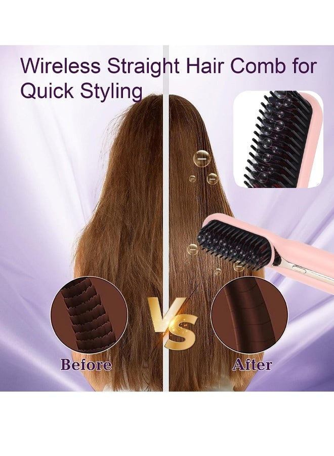 Straightening comb, straightening hair comb, quick heating ceramic heater, dual voltage hair straightener for home use, styling and straightening hair, easy to carry. - Image 4