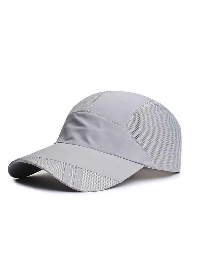 Men's Baseball Cap-Spring Summer Light Shade Breathable Outdoor Recreational Fishing Sun Block Baseball Hat Unisex（Light gray） - Image 1