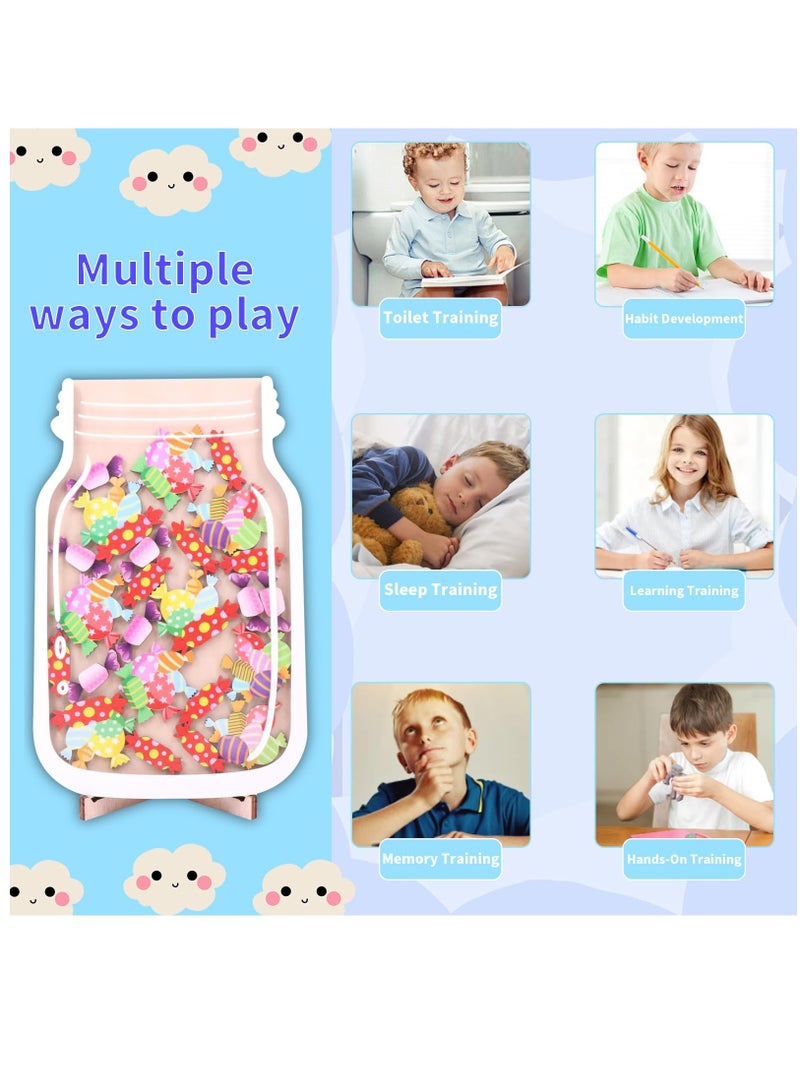 SOLARAE Gifts Reward Chart for Kids, Toddlers Magnetic Reward Jar Reward Chart Set Personalized Candy Reward Jar Chore Chart for Boys Girls Good Behavior Home Training Rewards Jar Gift - Image 5