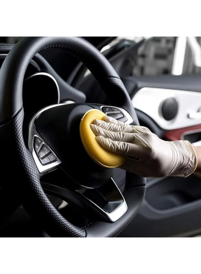 GMFDD وسادات وضع الشمع الرغوي - وسادة وضع شمع السيارة الرغوية - وسادة وضع شمع السيارة الرغوية المستديرة للتلميع 4 بوصة - 12 قطعة - أصفر - Image 2