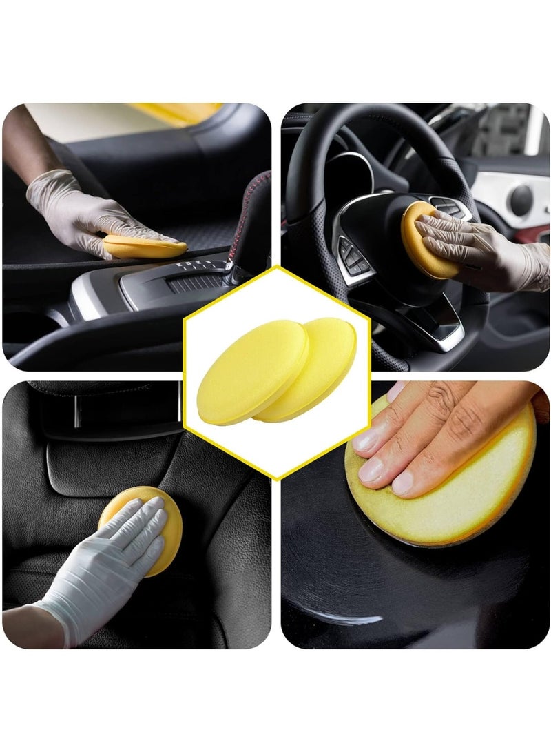 GMFDD وسادات وضع الشمع الرغوي - وسادة وضع شمع السيارة الرغوية - وسادة وضع شمع السيارة الرغوية المستديرة للتلميع 4 بوصة - 12 قطعة - أصفر - Image 4