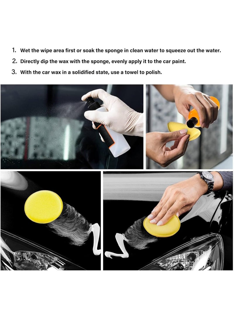 GMFDD وسادات وضع الشمع الرغوي - وسادة وضع شمع السيارة الرغوية - وسادة وضع شمع السيارة الرغوية المستديرة للتلميع 4 بوصة - 12 قطعة - أصفر - Image 5