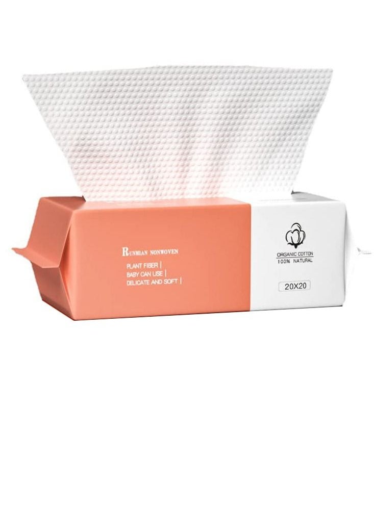 Y&D Cotton Facial Dry Wipes 100 Count Deeply Cleansing Disposable Face Towel Tissue Multi-Purpose for Skin Care Cleansing Skincare and Makeup Remover Make-up Wipes  - Image 1