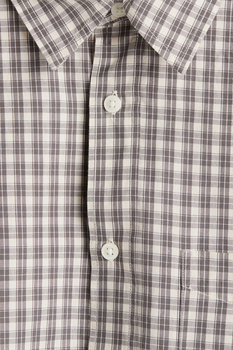 اتش اند ام قميص قطني بقصّة عادية