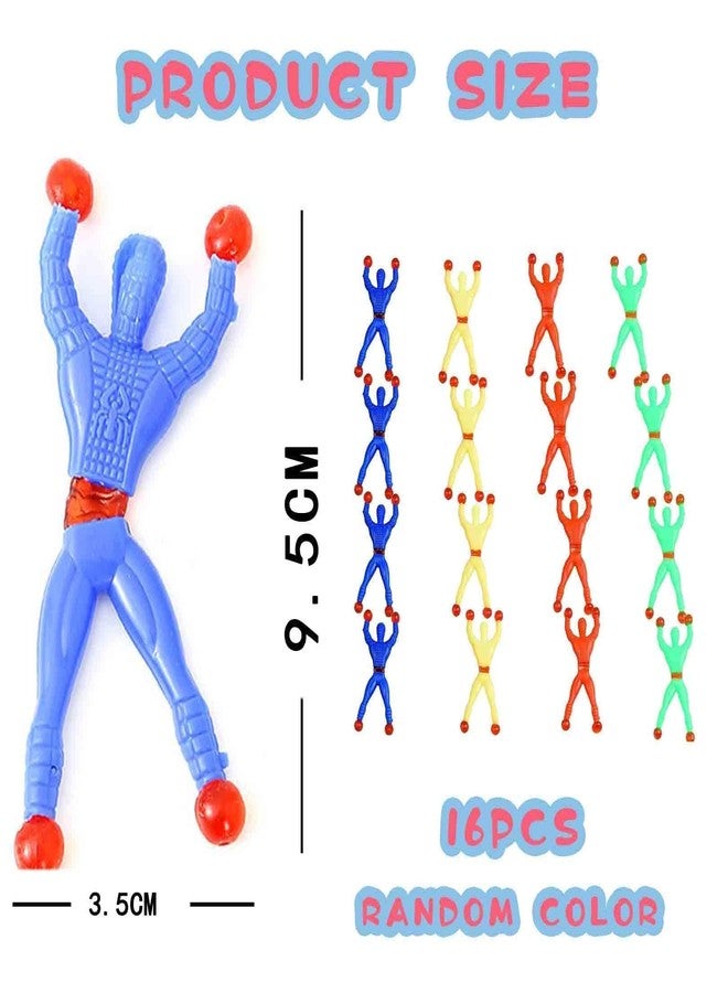 TARINI 16 Pcs Stretchy Wall Crawler Toy, Reusable Sticky Climber Toy, Funny Stretchy Toy, Multicolor Novelty Toy, Party Favor Toy for Kids & Adults - Image 2