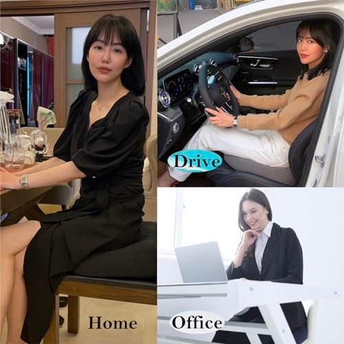 WSGJHB Car Booster Seat Cushion Posture Cushion Portable Breathable Mesh, Effectively Increase The Field of View Ideal for Office, Home, Angle Lift Seat Cushions,Black - Image 2