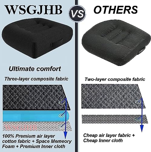 WSGJHB Car Booster Seat Cushion Posture Cushion Portable Breathable Mesh, Effectively Increase The Field of View Ideal for Office, Home, Angle Lift Seat Cushions,Black - Image 5