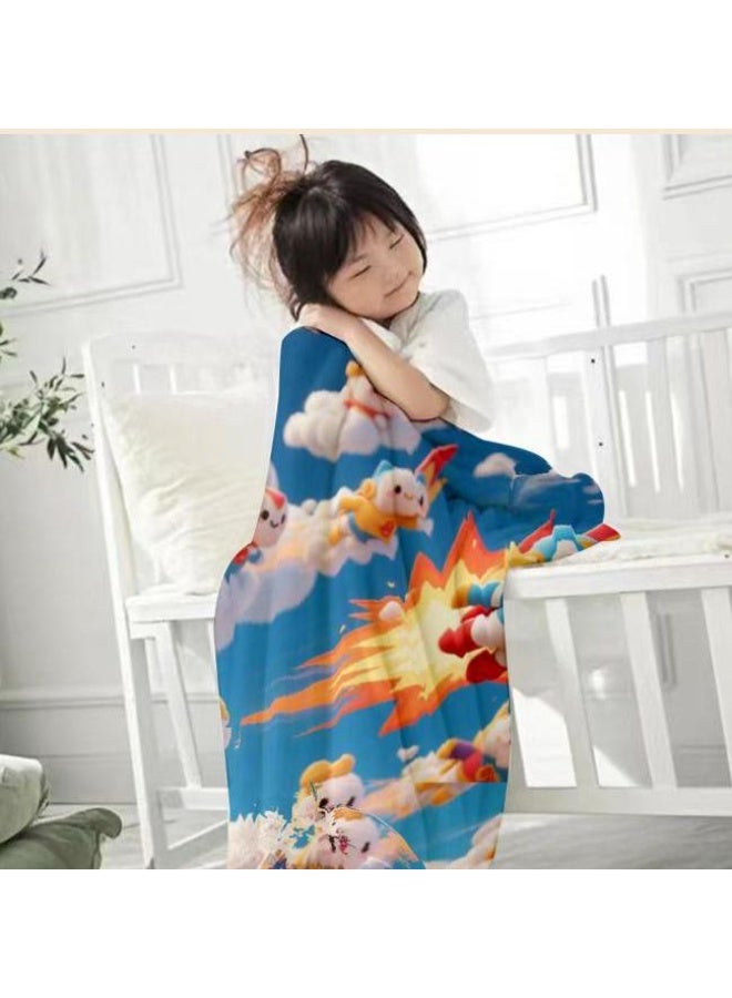 عام بطانية رقيقة من الفانيلا الكرتونية للأطفال والرضع (دافئة ومريحة، ومناسبة للنوم والألعاب) 70 سم * 100 سم - Image 2