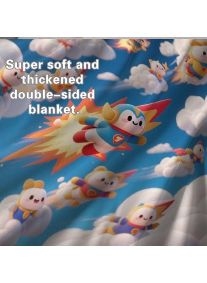 عام بطانية رقيقة من الفانيلا الكرتونية للأطفال والرضع (دافئة ومريحة، ومناسبة للنوم والألعاب) 70 سم * 100 سم - Image 1