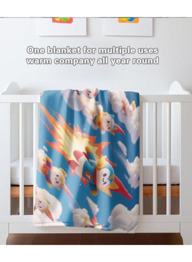 عام بطانية رقيقة من الفانيلا الكرتونية للأطفال والرضع (دافئة ومريحة، ومناسبة للنوم والألعاب) 70 سم * 100 سم - Image 4