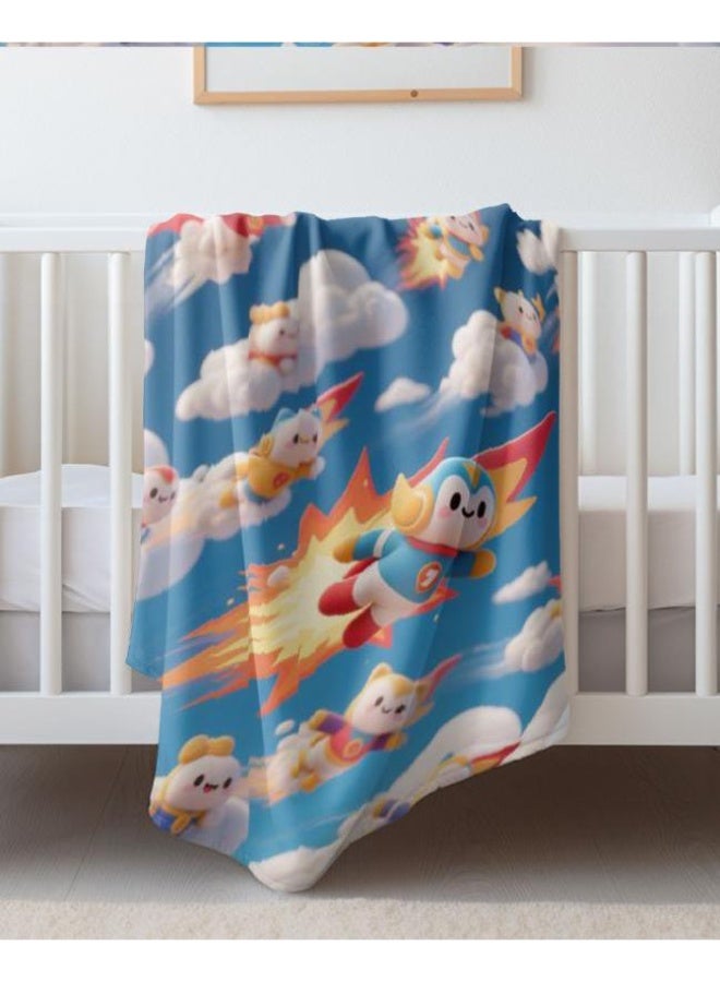 عام بطانية رقيقة من الفانيلا الكرتونية للأطفال والرضع (دافئة ومريحة، ومناسبة للنوم والألعاب) 70 سم * 100 سم - Image 3